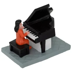 JJA Personaggi E Accessori Per Villaggio-Set di 5 statuine e accessori per Villaggio di Natale (H22 cm) Musica e chiosco