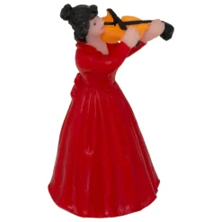 JJA Personaggi E Accessori Per Villaggio-Set di 5 statuine e accessori per Villaggio di Natale (H22 cm) Musica e chiosco