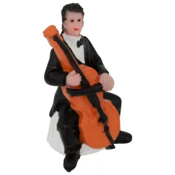 JJA Personaggi E Accessori Per Villaggio-Set di 5 statuine e accessori per Villaggio di Natale (H22 cm) Musica e chiosco