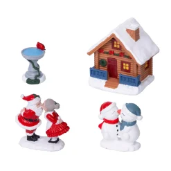 KAEMINGK Personaggi E Accessori Per Villaggio-Set di 4 statuine per Villaggio di Natale (H10 cm) Gli Innamorati di Natale e casa