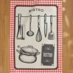 Set di 3 strofinacci in cotone (50 x 70 cm) Bistro Rosso