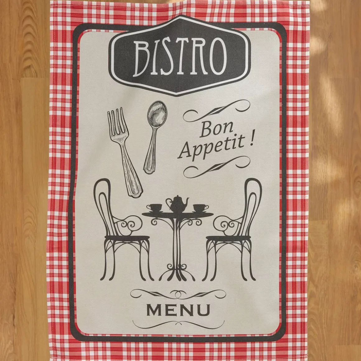 Set di 3 strofinacci in cotone (50 x 70 cm) Bistro Rosso