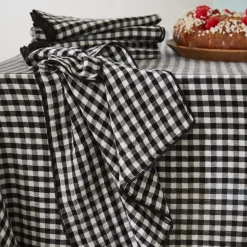 Set di 2 strofinacci in garza di cotone (50 x 70 cm) Gaïa vichy Nero
