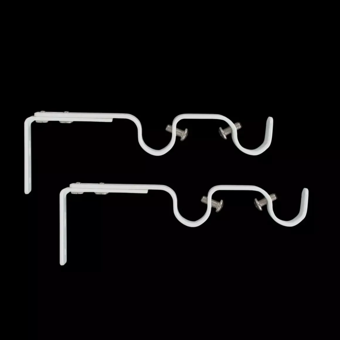 Set di 2 supporti doppi regolabili (L165/L190 cm - Ø20 mm) Jim Bianco opaco