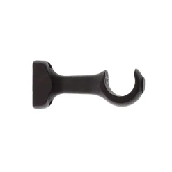 Set di 2 supporti fissi in legno per asta (L11.5 cm/ D28 mm) Nils grondaia Nero opaco