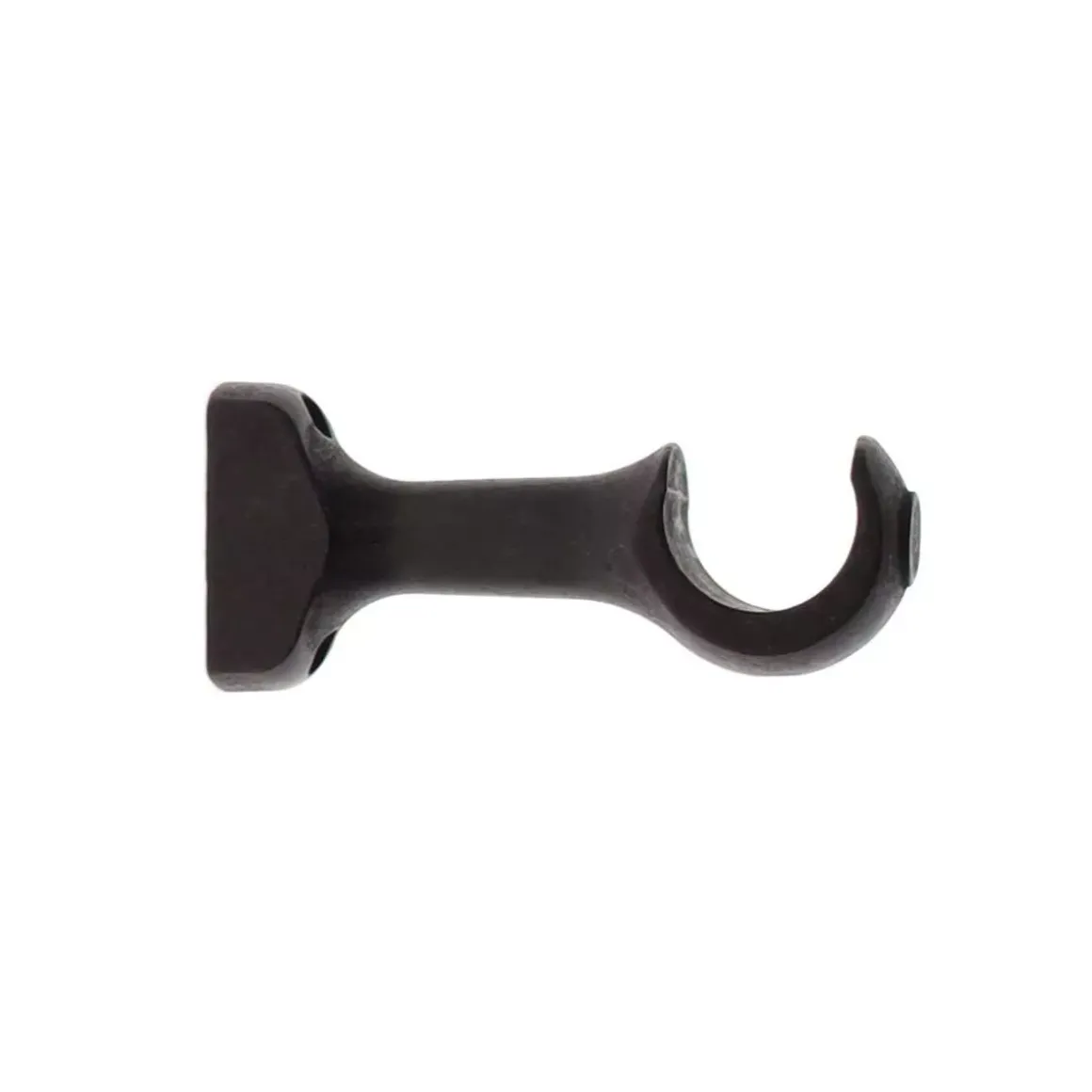 Set di 2 supporti fissi in legno per asta (L11.5 cm/ D28 mm) Nils grondaia Nero opaco
