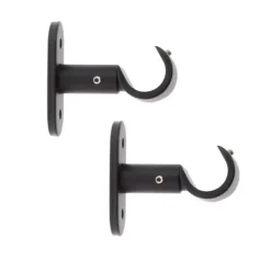 Set di 2 supporti fissi (L50 / D20 mm) Jim gouttière Nero opaco