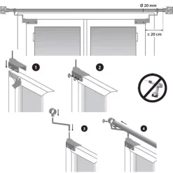 Set di 2 supporti Fix'vit (L180 - Ø20 mm) Bianco
