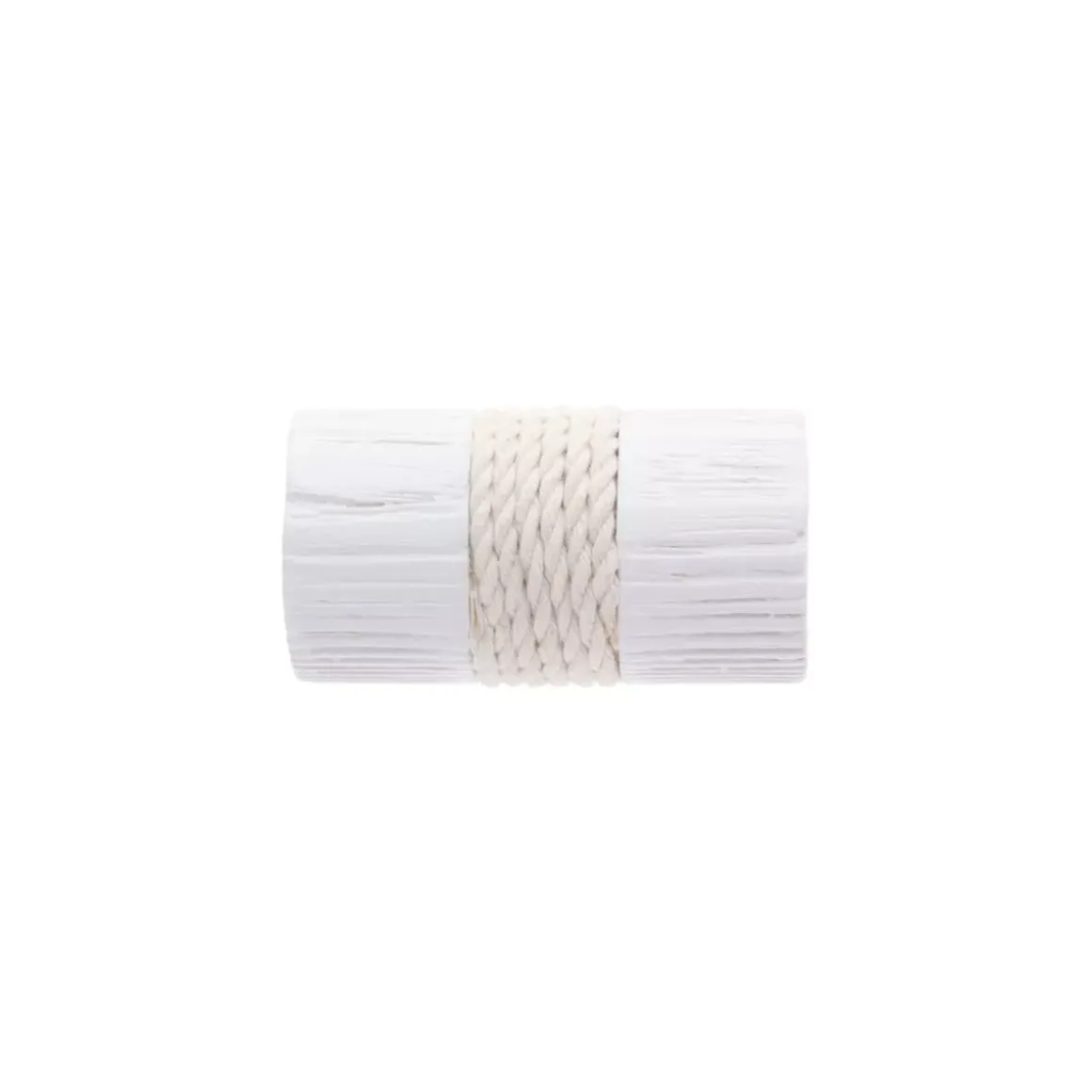 Set di 2 tappi per asta in legno cerusato (D28 mm) Soren corda Bianco