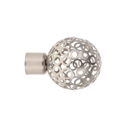 Set di 2 terminali asta (D20 mm) Jim Sfera forata Argento opaco