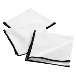DOUCEUR D'INTERIEUR Tovaglioli-Set di 3 tovaglioli cotone riciclato Mistraline Bianco