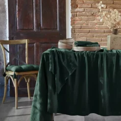 Set di 3 tovaglioli garza di cotone (40 x 40 cm) Gaïa Verde abete