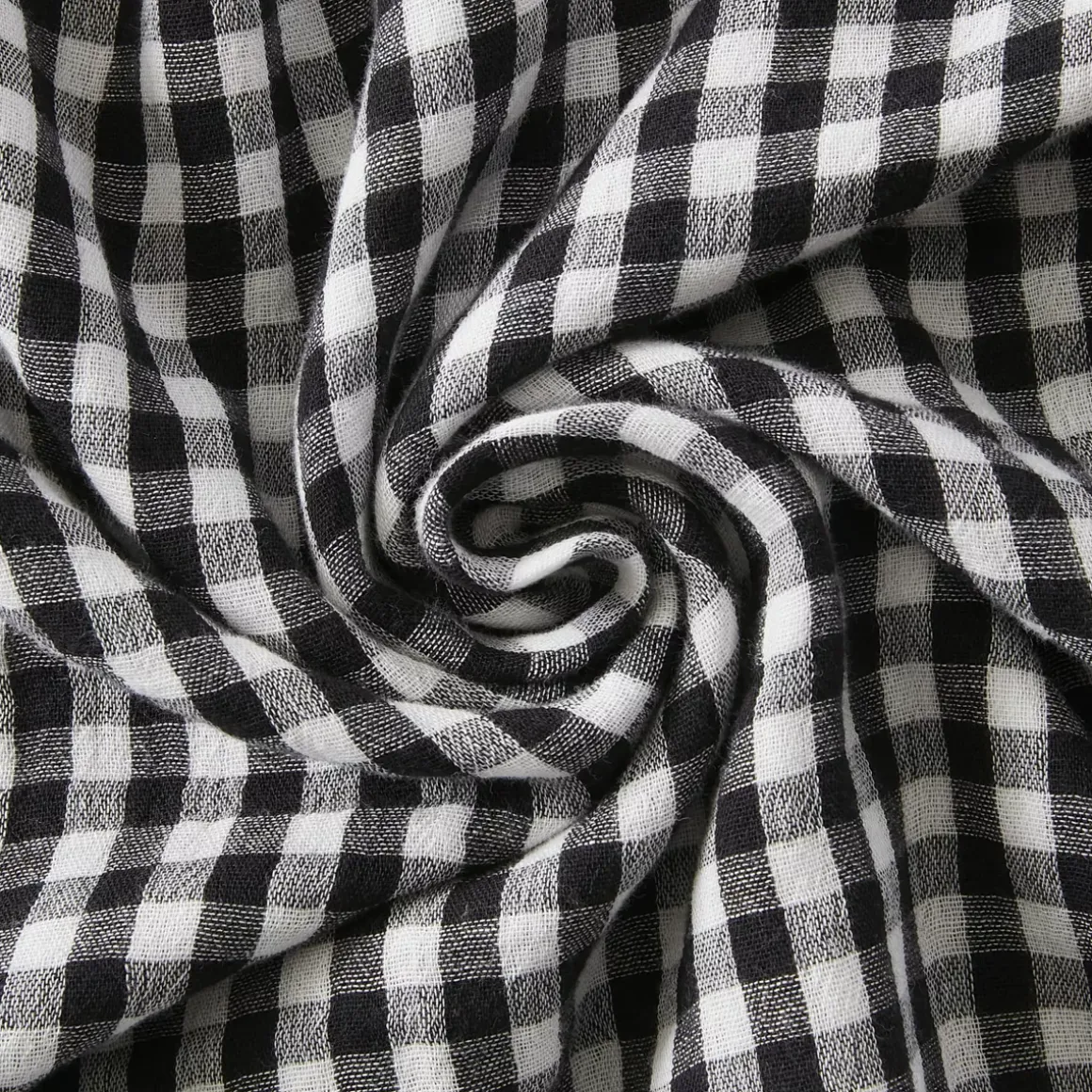 Set di 3 tovaglioli in garza di cotone (40 x 40 cm) Gaïa vichy Nero