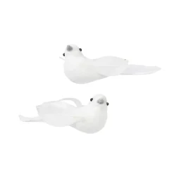 KAEMINGK Addobbi Natalizi-Set di 2 Uccelli su pinza (L11 cm) Niseko Invernale