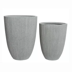EMINZA Coprivaso Per Esterno-Set di 2 vasi da esterno (H57-48 cm) Lennox striato