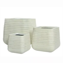 EMINZA Coprivaso Per Esterno-Set di 3 vasi da esterno quadrati (H49-37-27 cm) Jamie