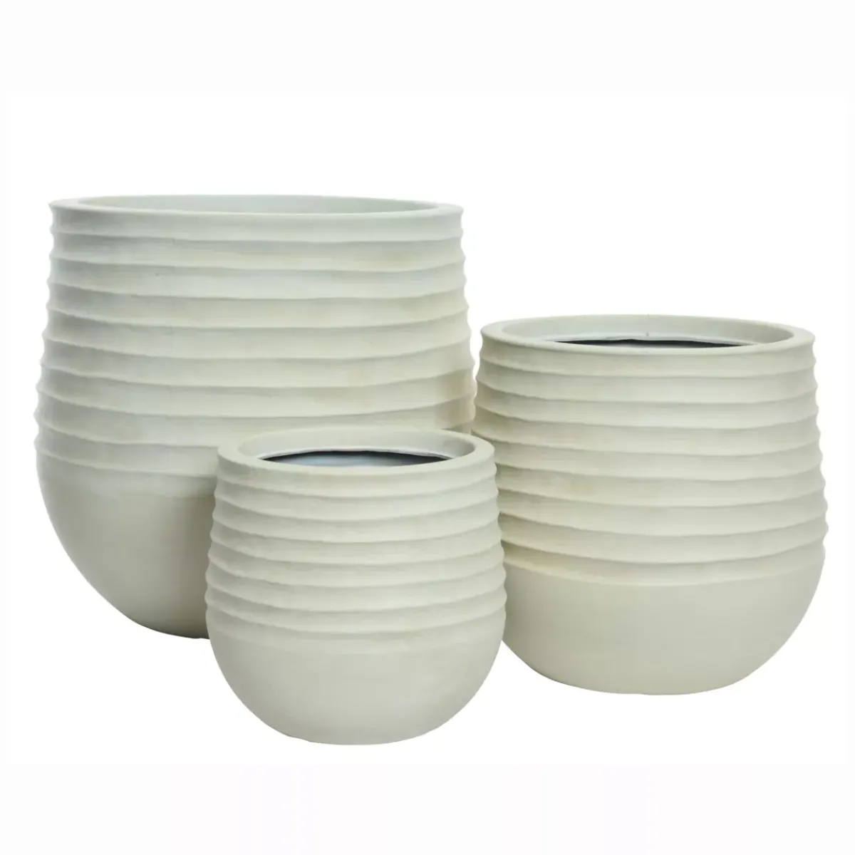 EMINZA Coprivaso Per Esterno-Set di 3 vasi da esterno rotondi (H49-37-27 cm) Jamie