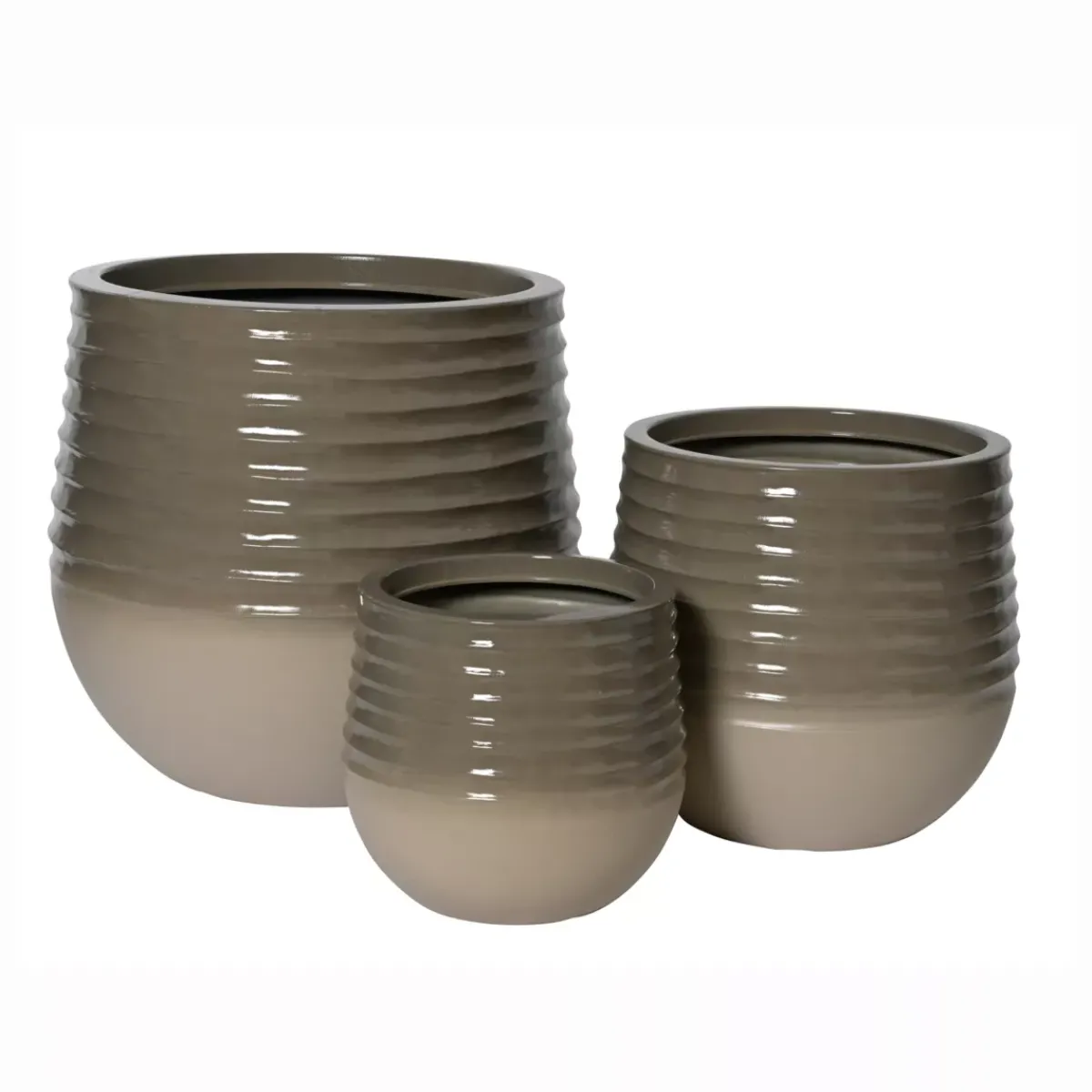 EMINZA Coprivaso Per Esterno-Set di 3 vasi da esterno rotondi (H49-37-27 cm) Jamie