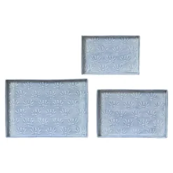 #N/A Coprivaso Per Esterno-Set di 3 vassoi decorativi (34 x 24 cm) Fiori di Ésmée