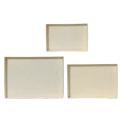 #N/A Coprivaso Per Esterno-Set di 3 vassoi decorativi (34 x 24 cm) Fiori di Ésmée Crema