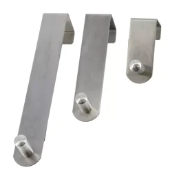 TENDANCE Contenitori Bagno-Set 3 ganci appendiabiti per porta inox (H7-13-19 cm) Cromo