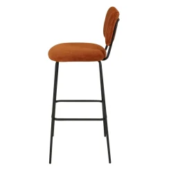 Sgabello Alto-Sgabello da bar con schienale in velluto a coste (Altezza seduta 77cm) Orion scuro