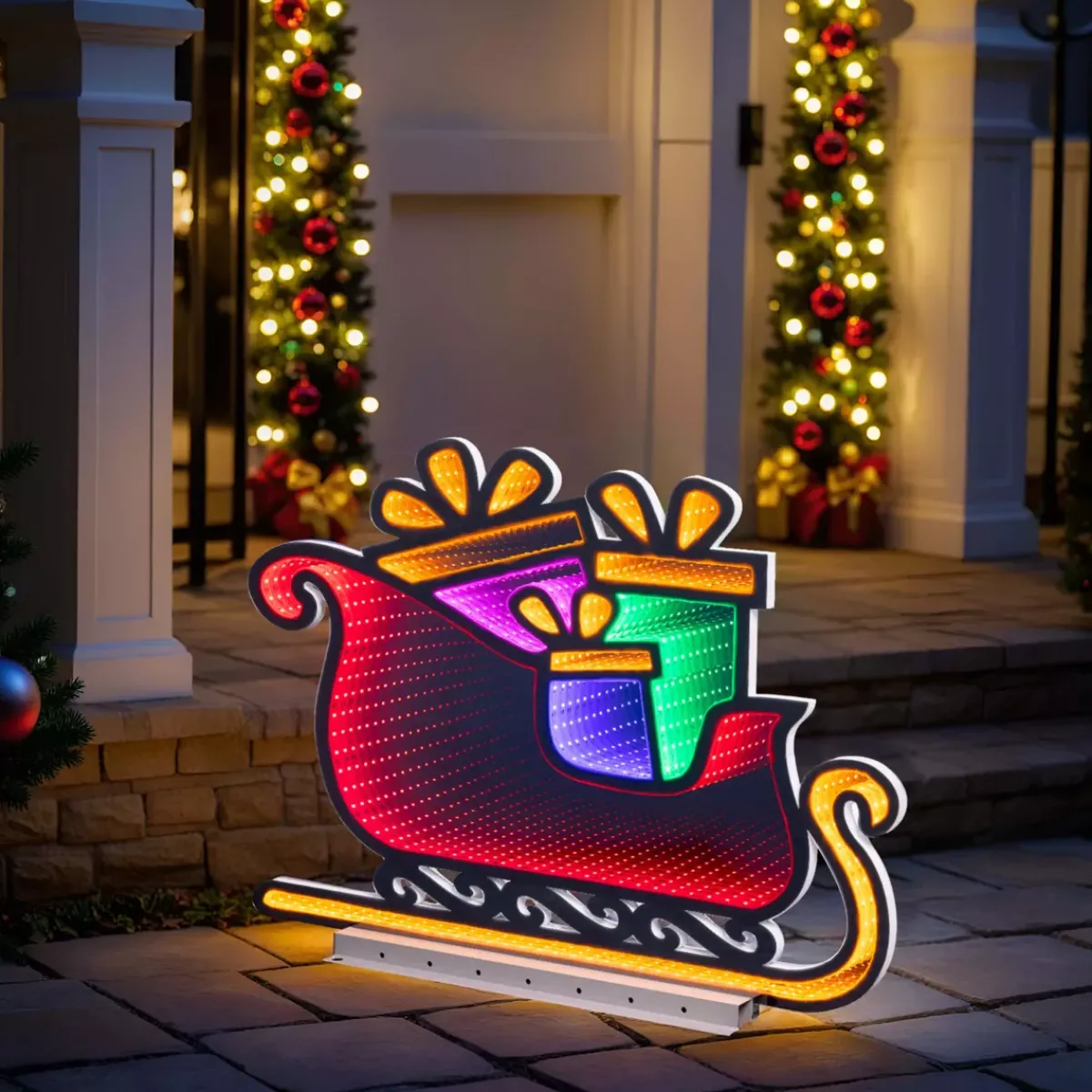 KAEMINGK Oggetti Decorativi E Illuminati|Ghirlande Luminose Decorative-Slitta di Babbo Natale luminosa 396 LED (H45 cm) Infinity