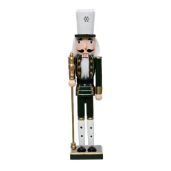 KAEMINGK Babbo Natale Animali E Personaggi-Soldatino Schiaccianoci in legno (H76 cm) Ernest Fiocco scuro