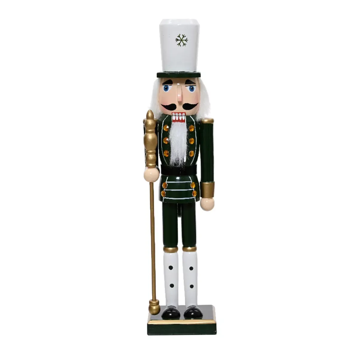 KAEMINGK Babbo Natale Animali E Personaggi-Soldatino Schiaccianoci in legno (H76 cm) Ernest Fiocco scuro