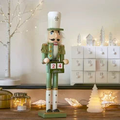 KAEMINGK Babbo Natale Animali E Personaggi-Soldatino Schiaccianoci in legno (H38 cm) Henri e Calendario