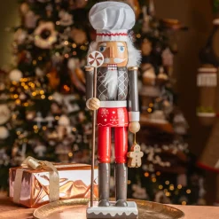 KAEMINGK Babbo Natale Animali E Personaggi-Soldatino Schiaccianoci in legno (H38 cm) Henri e Pan di zenzero