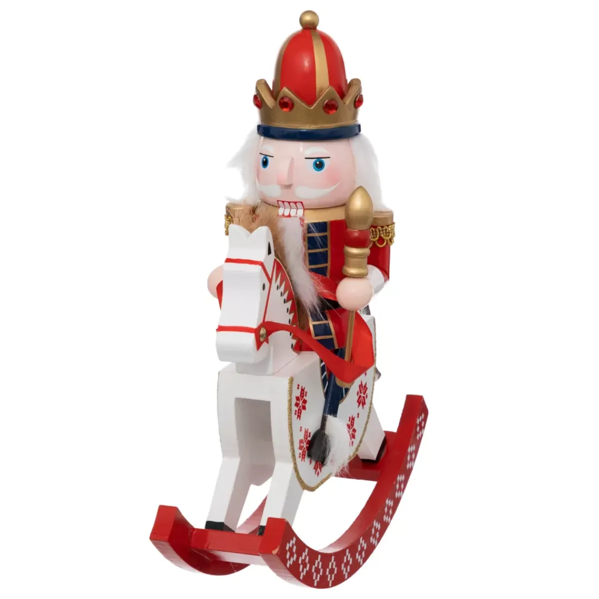 Feeric Lights & Christmas Babbo Natale Animali E Personaggi-Soldato schiaccianoci (29 cm) Cavallo a dondolo