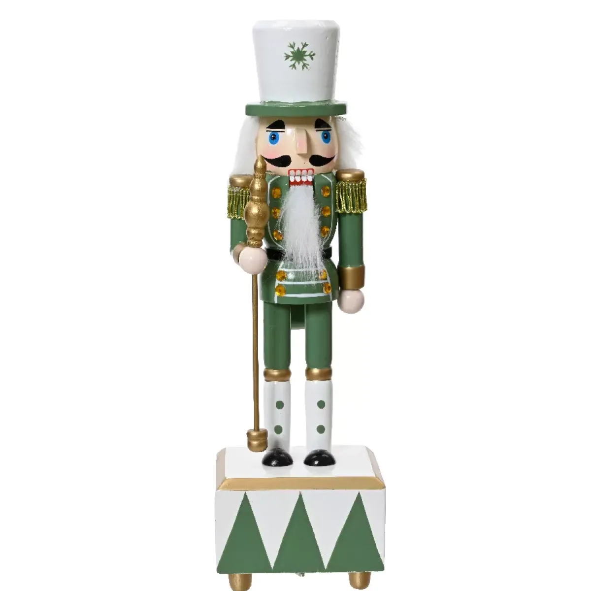 KAEMINGK Babbo Natale Animali E Personaggi-Soldato Schiaccianoci in legno (H30 cm) Edouard Imperiale e bianco
