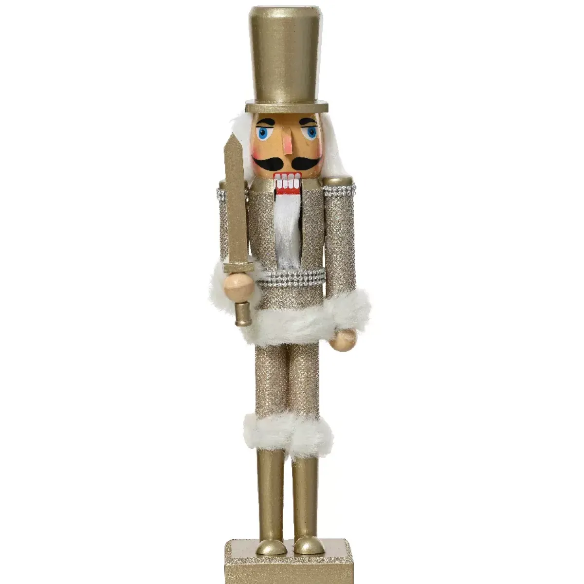 KAEMINGK Babbo Natale Animali E Personaggi-Soldato Schiaccianoci in legno (H38 cm) Cavaliere Champagne