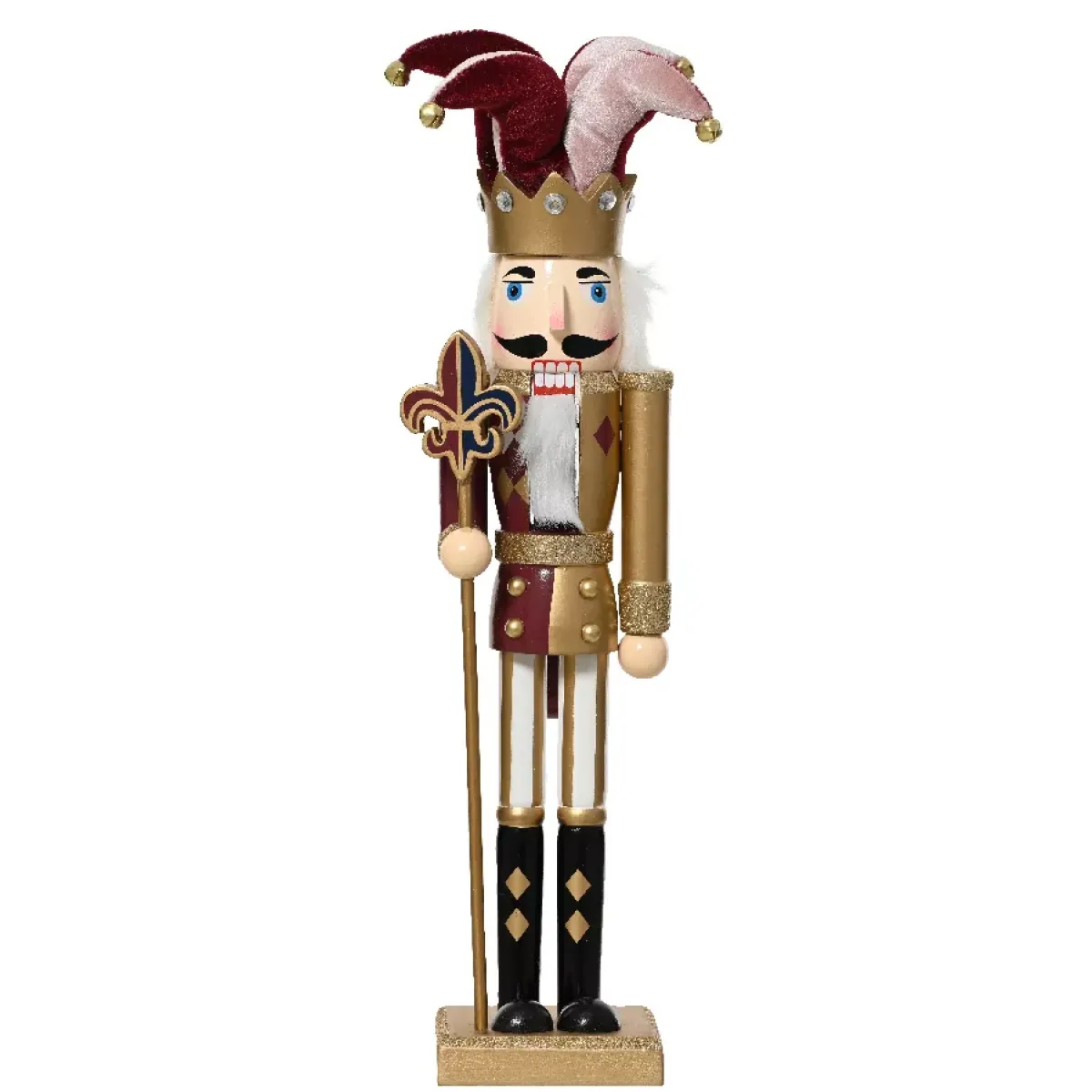 KAEMINGK Babbo Natale Animali E Personaggi-Soldato Schiaccianoci in legno (H40 cm) Arlecchino Vino