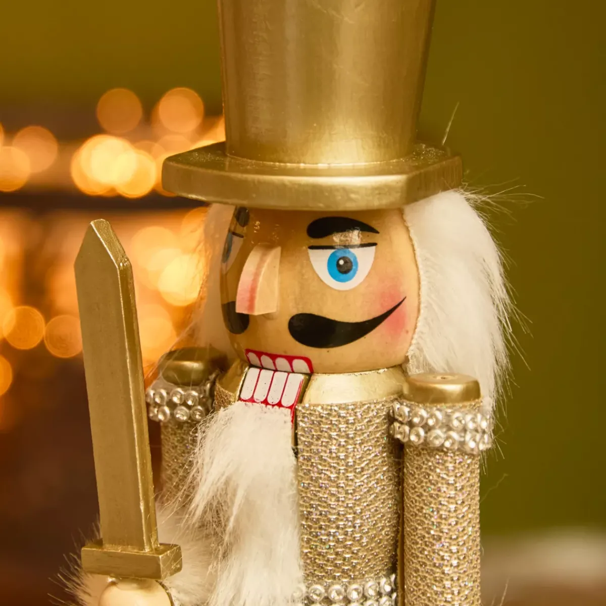 KAEMINGK Babbo Natale Animali E Personaggi-Soldato Schiaccianoci in legno (H25 cm) Cavaliere Champagne