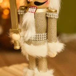 KAEMINGK Babbo Natale Animali E Personaggi-Soldato Schiaccianoci in legno (H25 cm) Cavaliere Champagne
