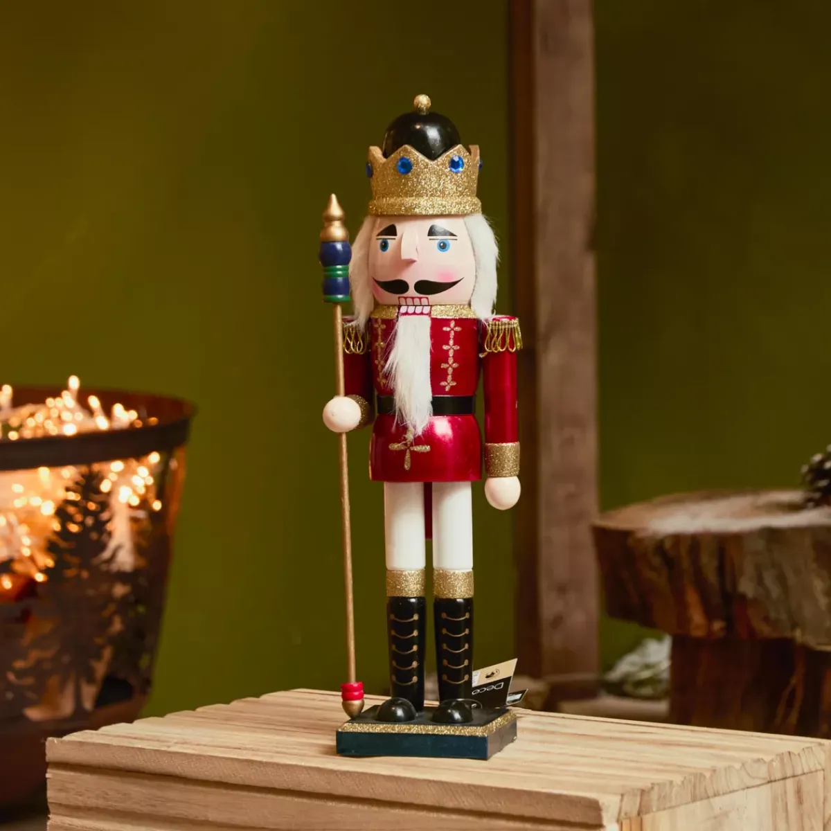 KAEMINGK Babbo Natale Animali E Personaggi-Soldato Schiaccianoci in legno (H38 cm) Augustin il principe