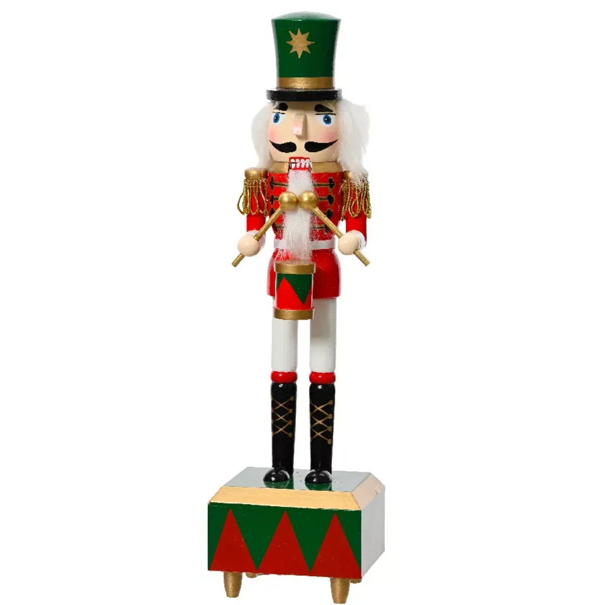 KAEMINGK Babbo Natale Animali E Personaggi-Soldato Schiaccianoci in legno (H30 cm) Gaby e il suo tamburo Imperiale