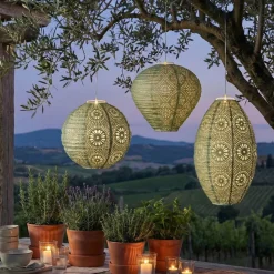 #N/A Luci Per Esterno-Sospensione da giardino solare (H23 cm) Lanterna traforata