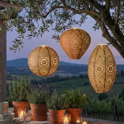 #N/A Luci Per Esterno-Sospensione da giardino solare (H23 cm) Lanterna traforata
