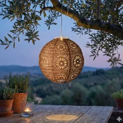 #N/A Luci Per Esterno-Sospensione da giardino solare (H23 cm) Lanterna traforata