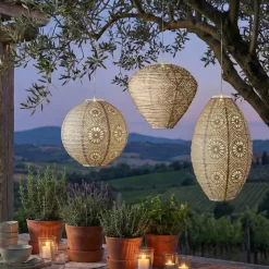 #N/A Luci Per Esterno-Sospensione da giardino solare (H23 cm) Lanterna traforata