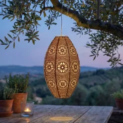 #N/A Luci Per Esterno-Sospensione da giardino solare (H38 cm) Lanterna traforata
