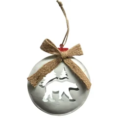 Feeric Lights & Christmas Addobbi Natalizi-Sospensione decorativa (12 cm) Rotondo Orso bianco