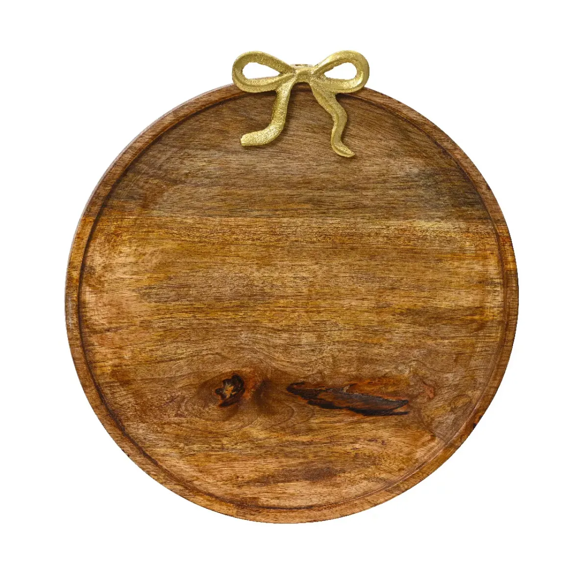 KAEMINGK Stoviglie Natalizie-Sottopiatto in di mango (D33 cm) Fiocco in oro