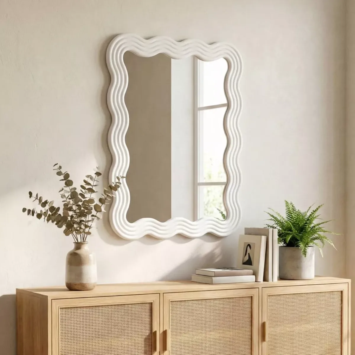 EMINZA Specchi-Specchio da parete con cornice in legno (78 cm) Navasota