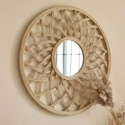 EMINZA Specchi-Specchio da parete in bambù (D44.5 cm) Orenna