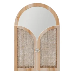 OSTARIA Specchi-Specchio da parete in legno (H34 cm) Porta a battente