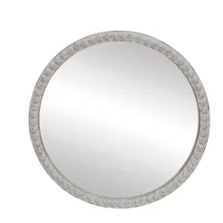 EMINZA Specchi-Specchio da parete rotondo con cornice in legno (81 cm) Galena